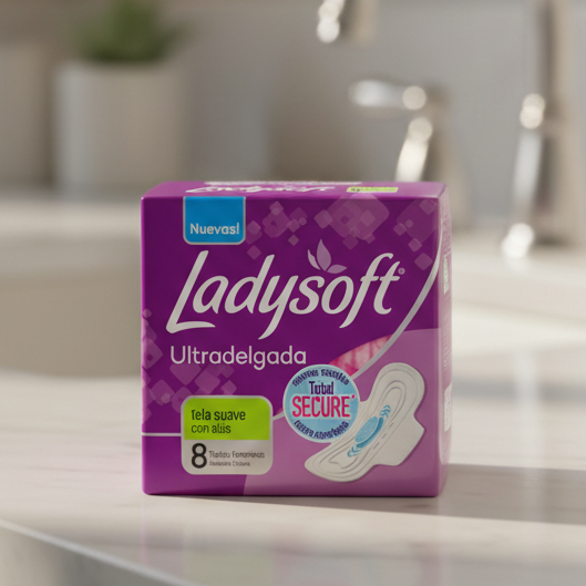 Toalla Ladysoft Diurna Ultrafina Tela Suave 8 unidades