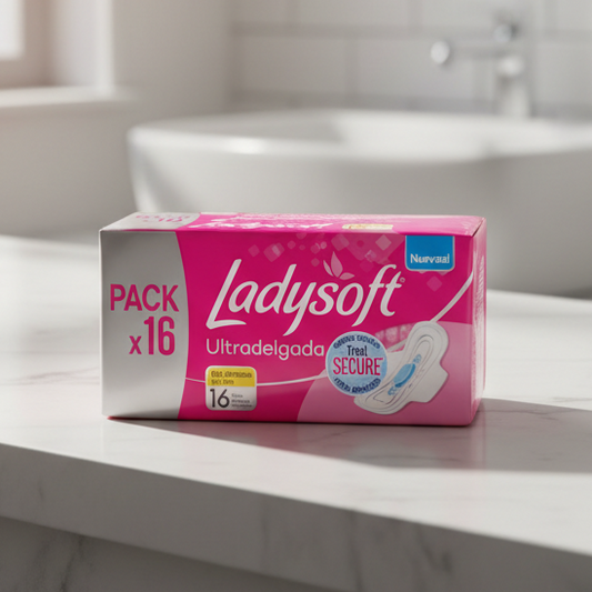 Toallas Higiénicas Diurnas Ultradelgada Ladysoft Tela Suave Pack x16 Un