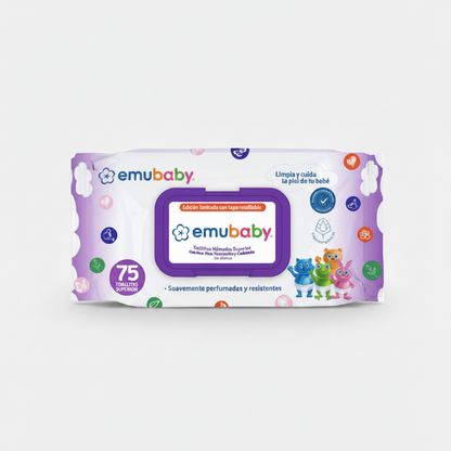 Toallitas Húmedas Emubaby  - 75 Unidades con Tapa