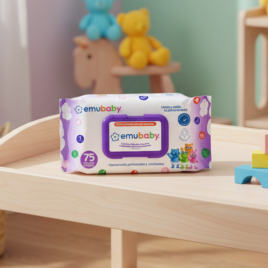 Toallitas Húmedas Emubaby  - 75 Unidades con Tapa