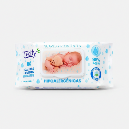 Toallas Humedas Teddy Para Bebes - 80 Unidades