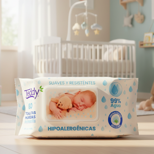 Toallas Humedas Teddy Para Bebes - 80 Unidades