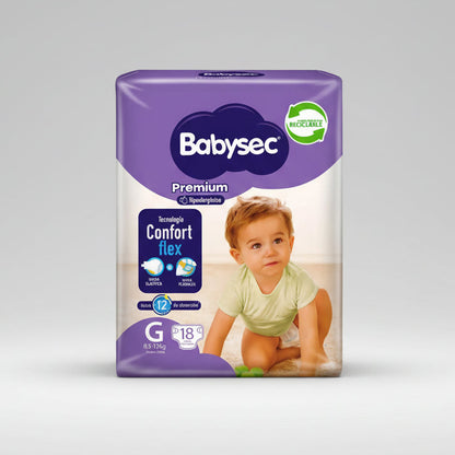 Pañal Babysec tamaño G 18 unidades