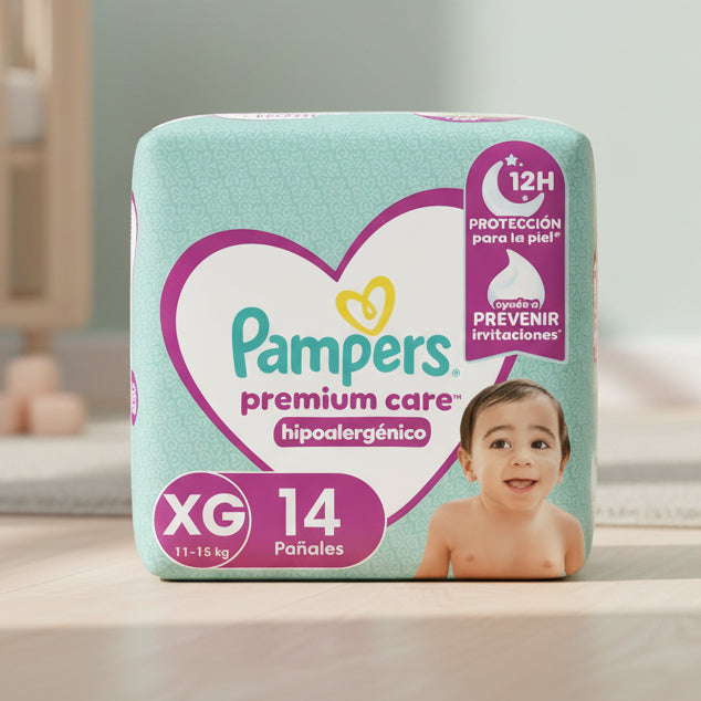 Pañal Pampers tamaño XG 14 unidades