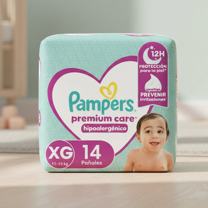 Pañal Pampers tamaño XG 14 unidades